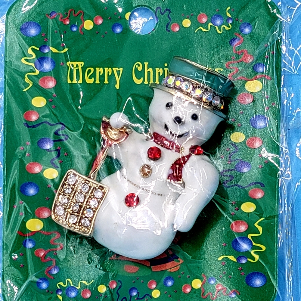 Christmas Snowman Brooch
